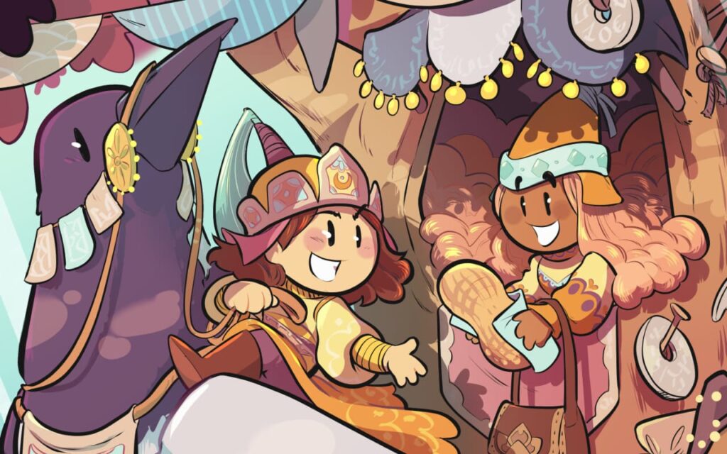 Fragmento de la portada de la revista Adoquín donde se ve a la urraca, el jinete y la persona que le tiende un cacahuete