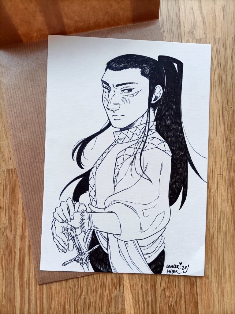 Un fanart precioso de Cam, de La taza medio llena, dibujada en el estilo de Lancer