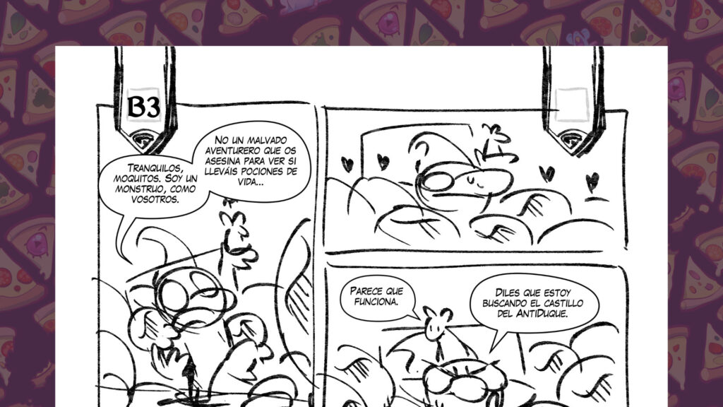 Captura de pantalla del nemu de una página con dos banderolas de numeración, una a cada lado